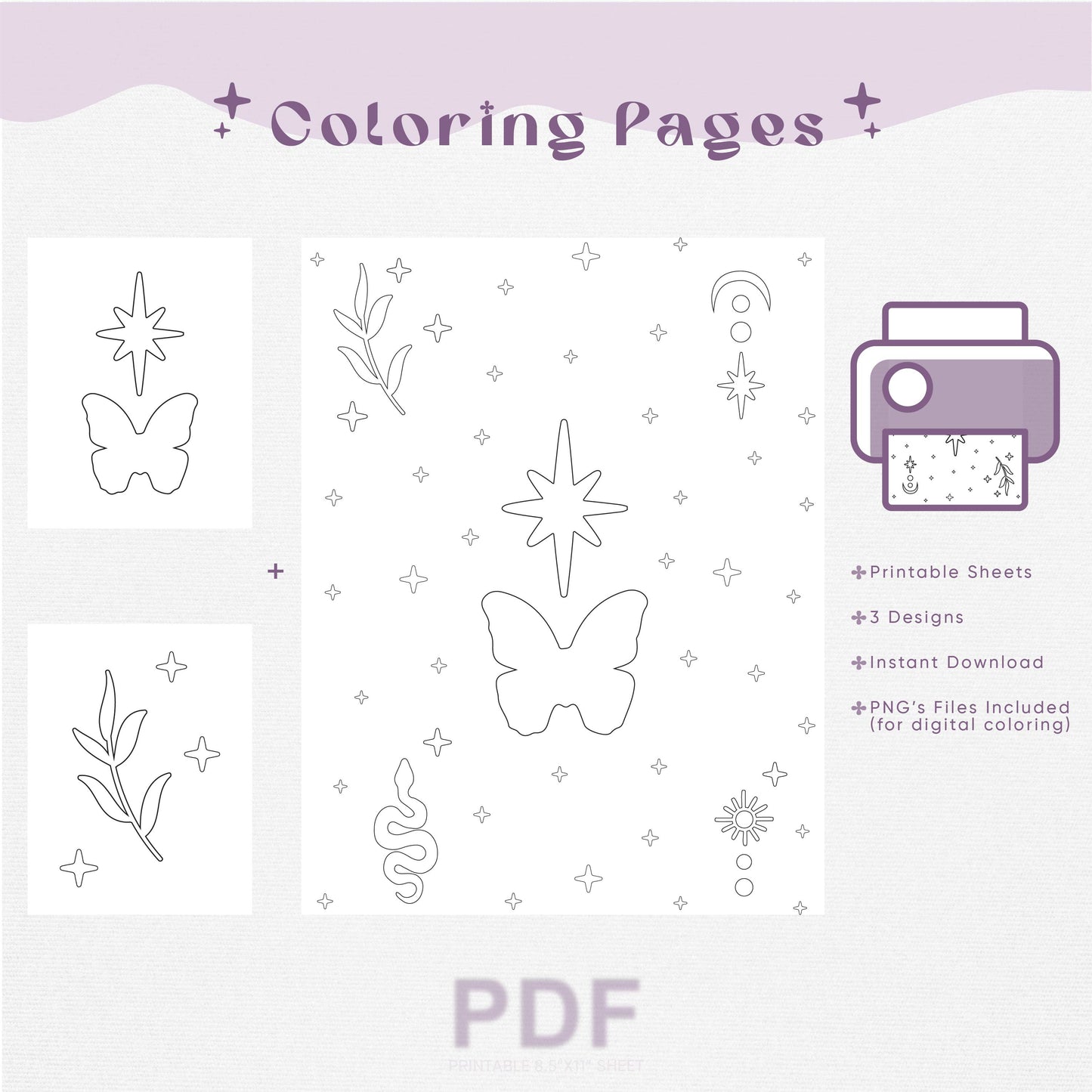 Whimsical Mystique Printable & Digital Coloring Pages