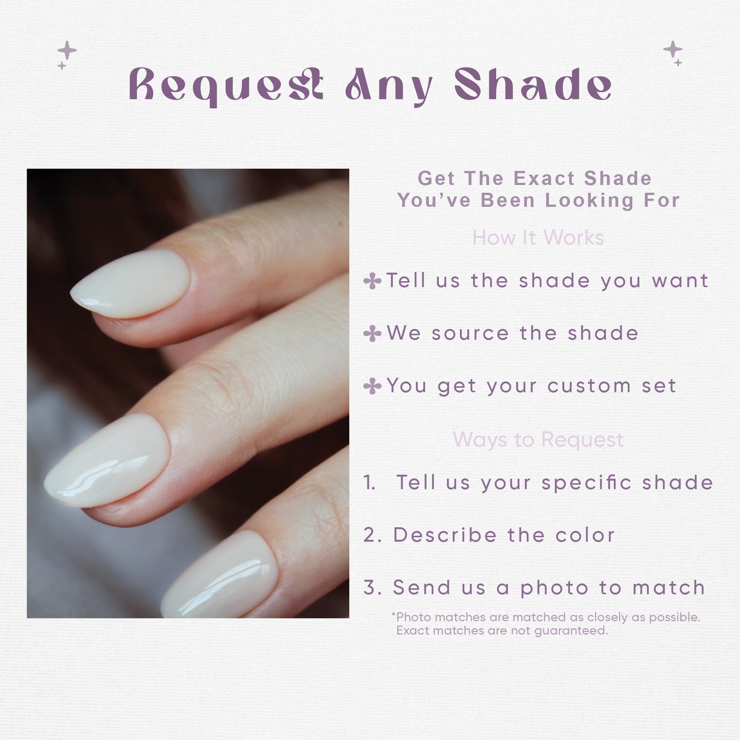 Custom Shade Match Solid Color Press-On Nails