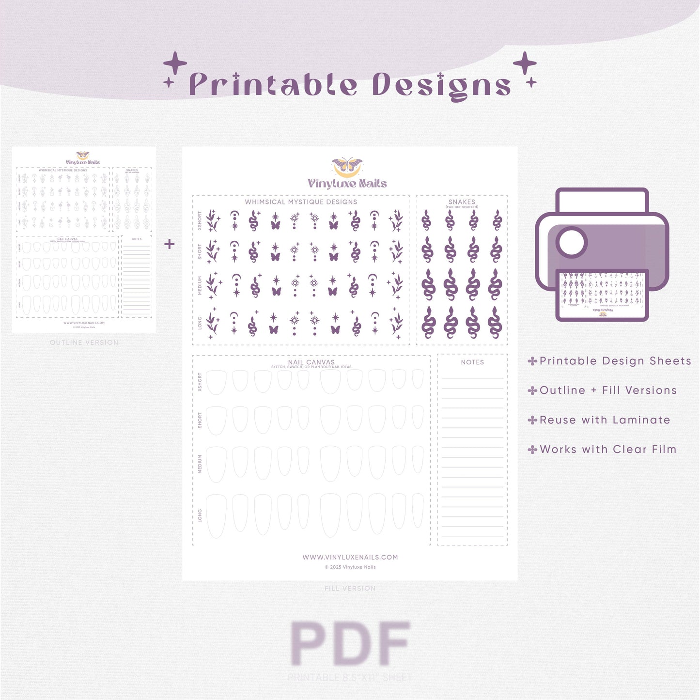 Whimsical Mystique Nail Design Sheets