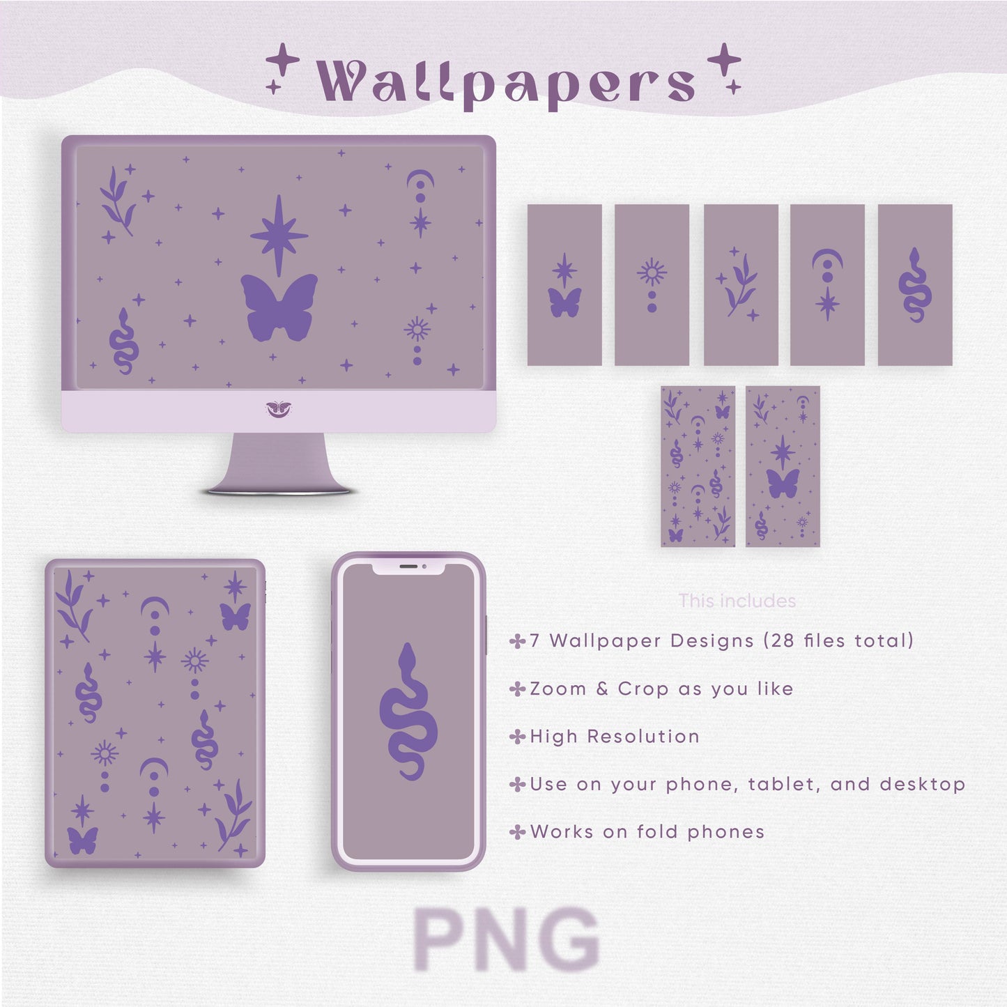 Whimsical Mystique Wallpaper (Purple)