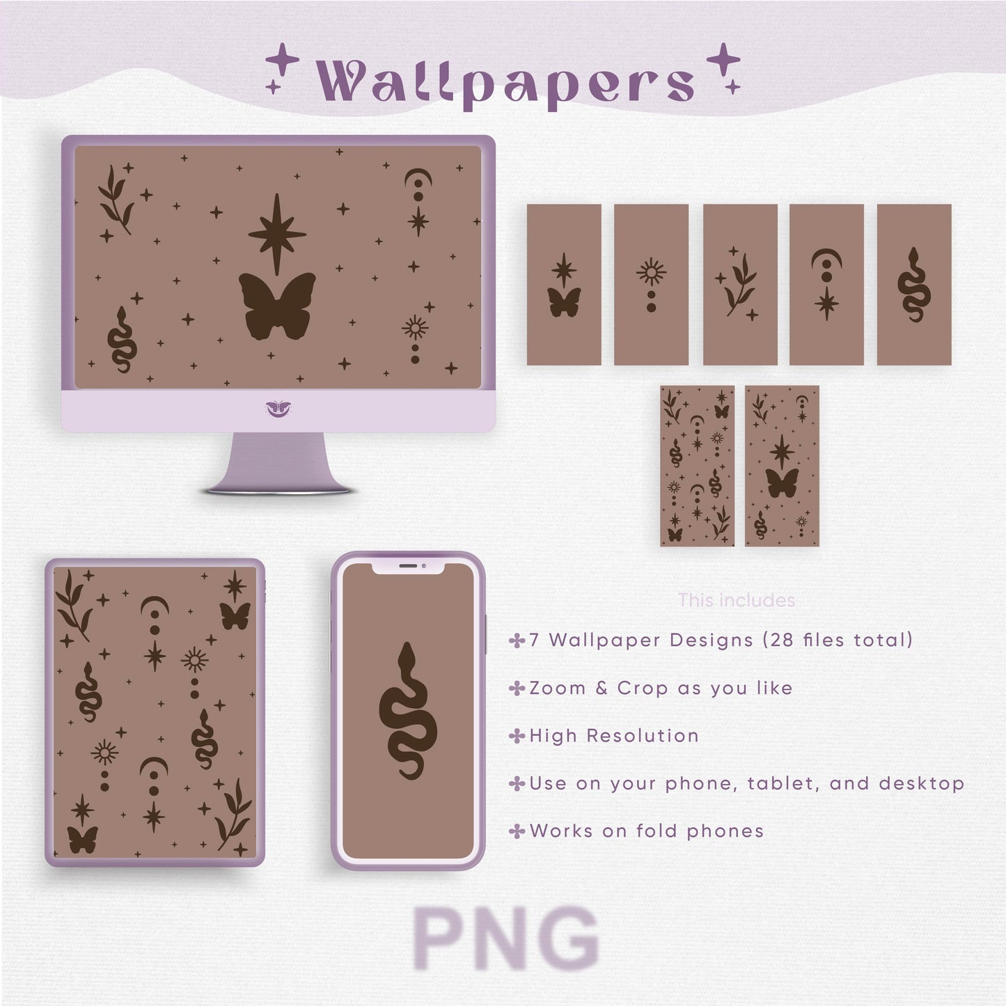 Whimsical Mystique Wallpaper (Brown)